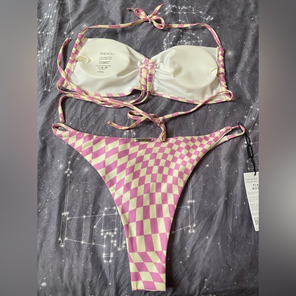 NWT Shekou Checkered Bikini Size L - Picture 5 of 5